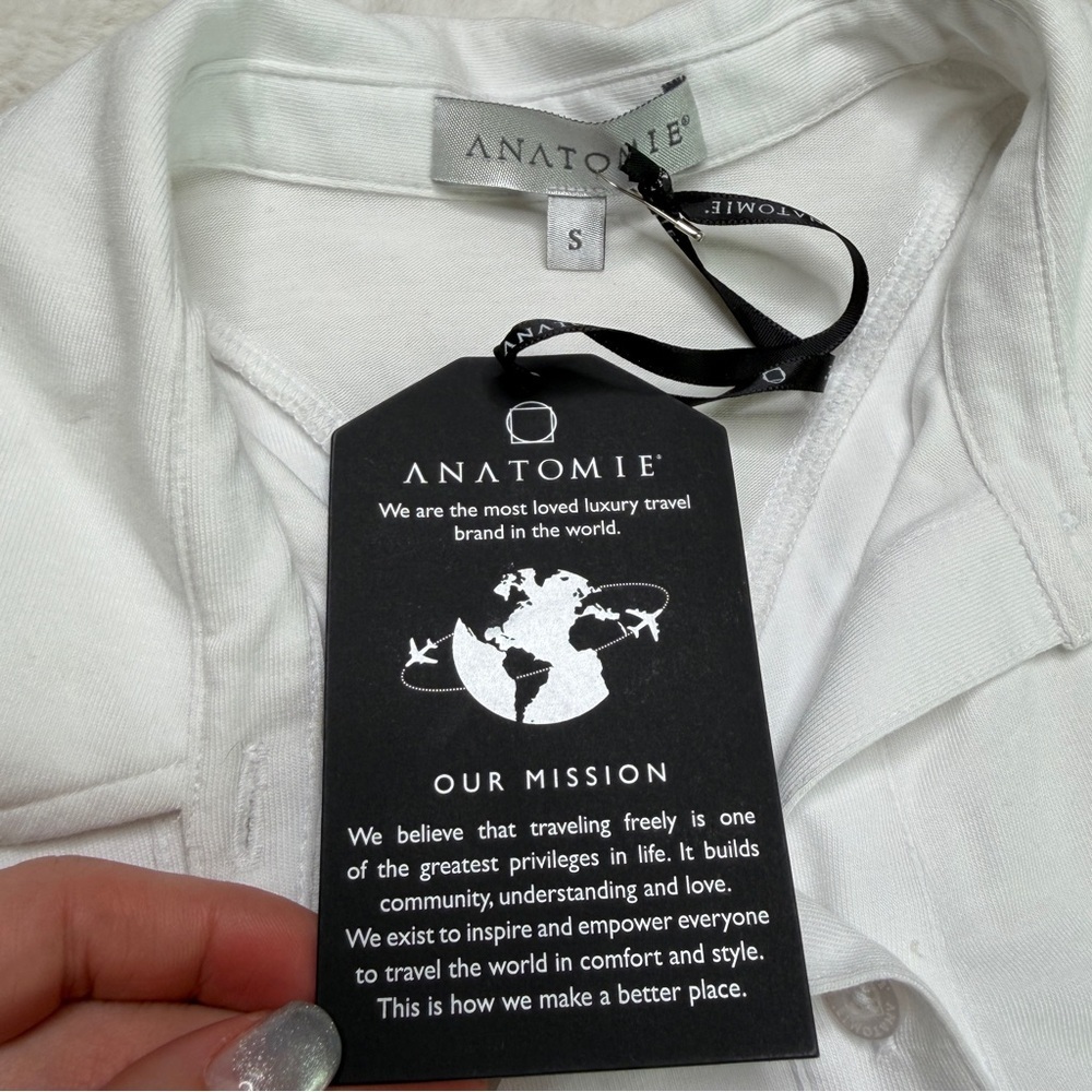 Anatomie Elise Sleeveless Button Down Travel Top White S NWT - Picture 8 of 9